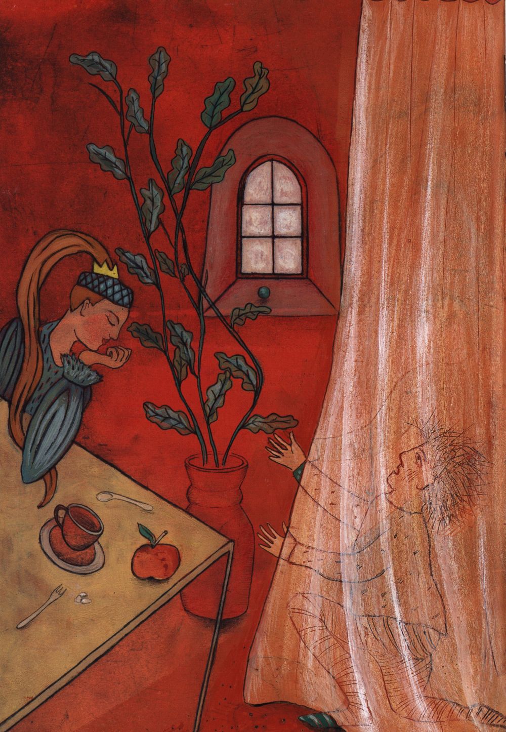 Illustration von Linda Wolfsgruber aus „Die Prinzessin auf dem Kürbis“. Text von Heinz Janisch. Jungbrunnen 2016. Illustration von Linda Wolfsgruber aus „Die Prinzessin auf dem Kürbis“. Text von Heinz Janisch. Jungbrunnen 2016.